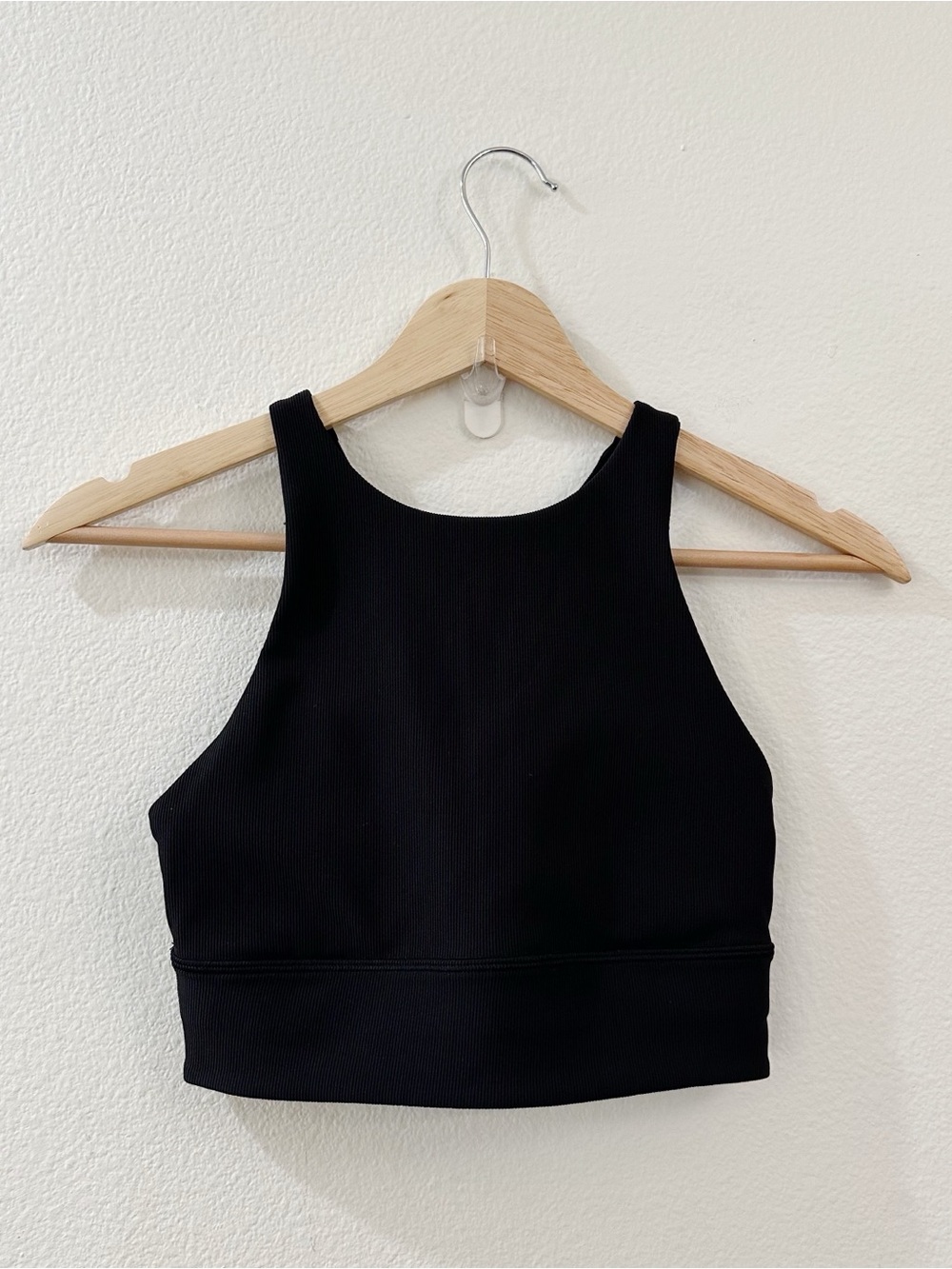 Lululemon Energy Bra Ribbed High Neck Long Line Black Size 4 - Picture 3 of 11